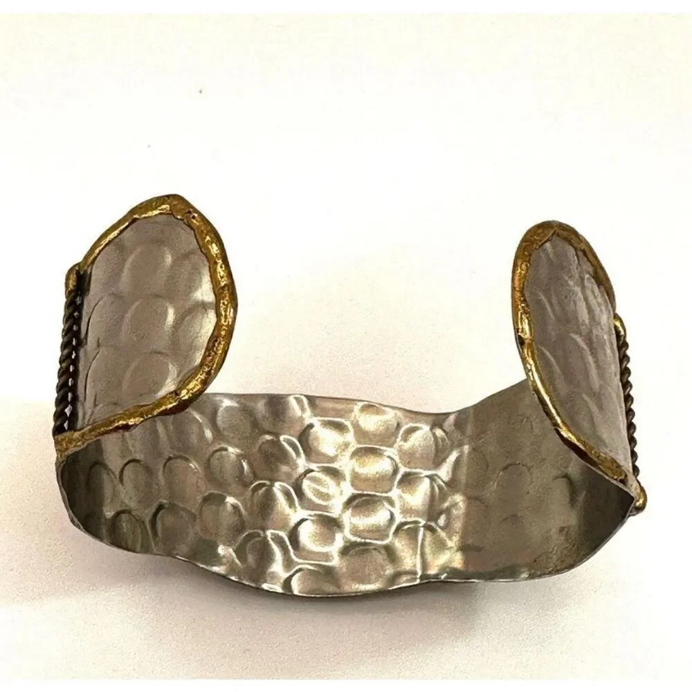 Copper and brass cuff bracelet